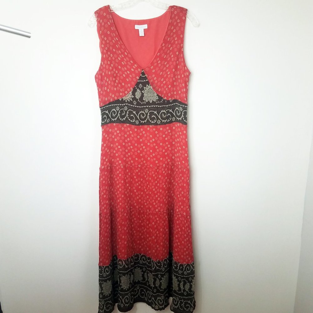 Charter Club Women's Lined Silk Coral Halter Dress